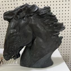 Vintage 70s "Flaming Mane" Horse Head Cast Sculpture - James Killian Spratt