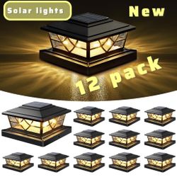 🔥 NEW Solar Fence Post Lights – 12 Pack | Outdoor | Auto On/Off