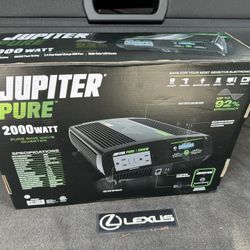 Jupiter Pure 2000 Watt Continuous/4000 Watt Peak Pure Sine Wave Power Inverter, Safe for Most Sensitive Electronics, Dual GFCI Protected Uutlets, 2.4 