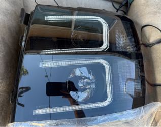 07-13 Chevy Silverado Projector Black Smoke Dual LED Bar Headlights