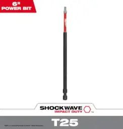 MILWAUKEE - SHOCKWAVE Impact Duty 6 in. T25 Torx Alloy Steel Screw Driver Bit (1-Pack)