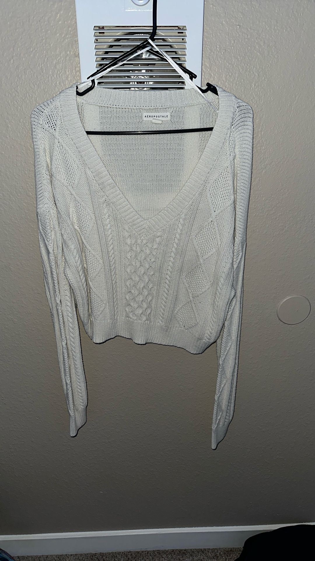 White Over The Shoulder Cropped Shirt
