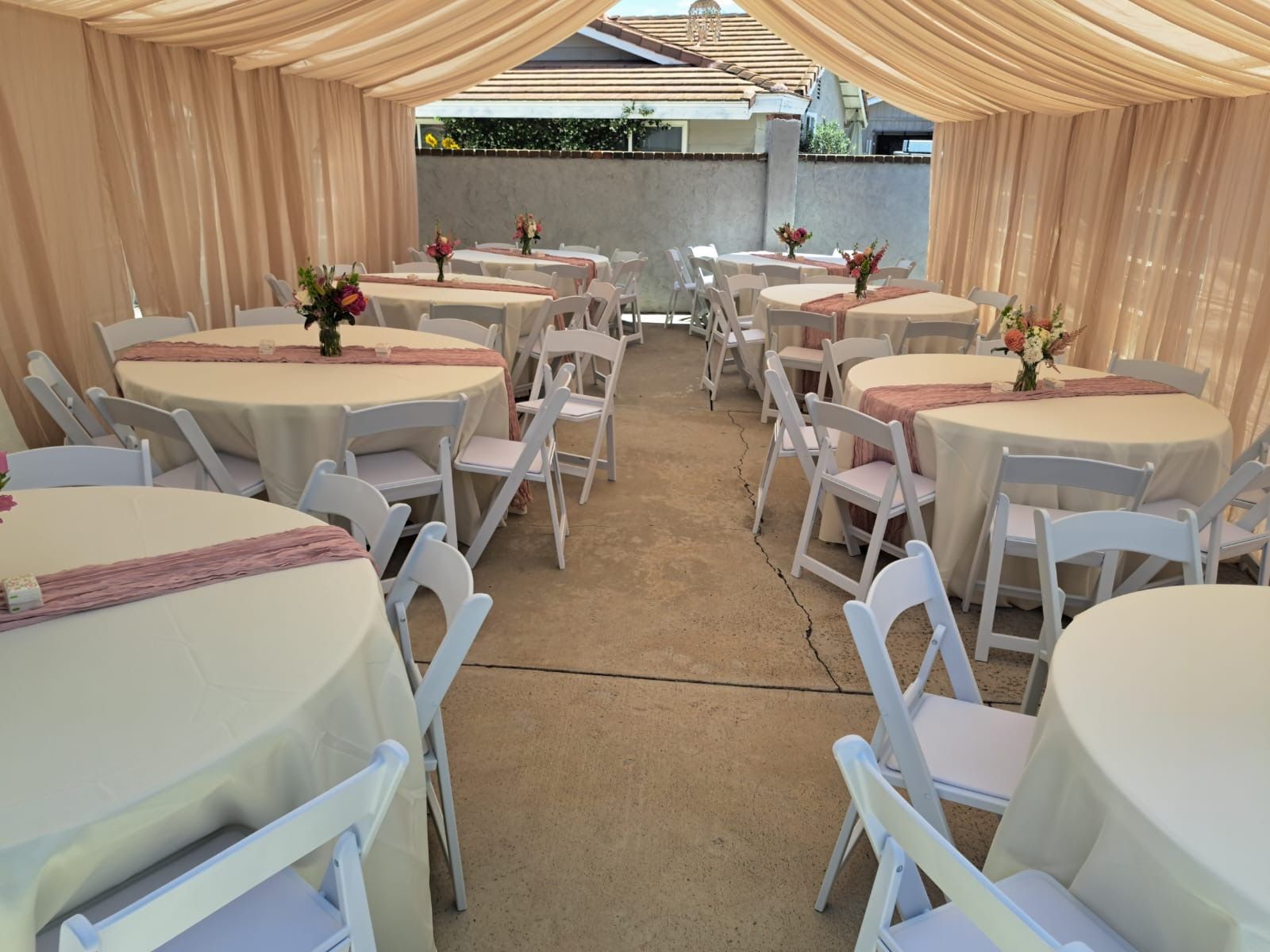 🎊 Tables, Chairs, Tents With Drape 🎊