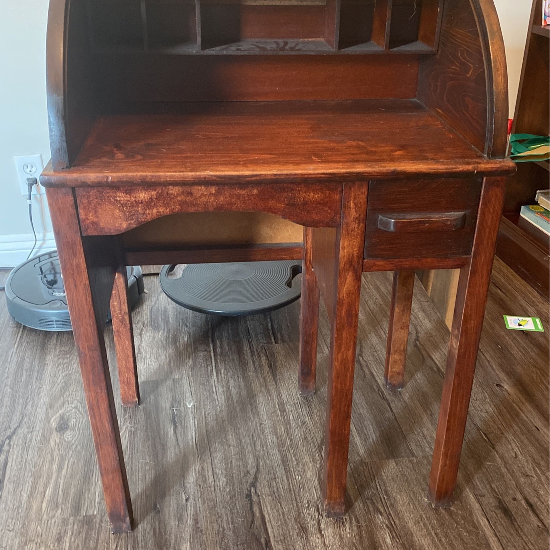 Vintage Roll Top Kids Secretary Desk - Main Image