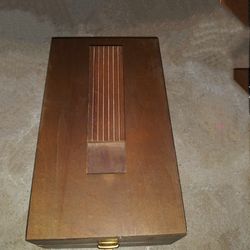 Wooden Shoe Shine Box with Foot Rest Signature Polisher Buffer P201