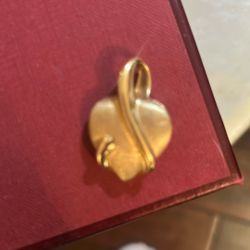 18k Heart Pendent Slide   solid gold, not gold plated