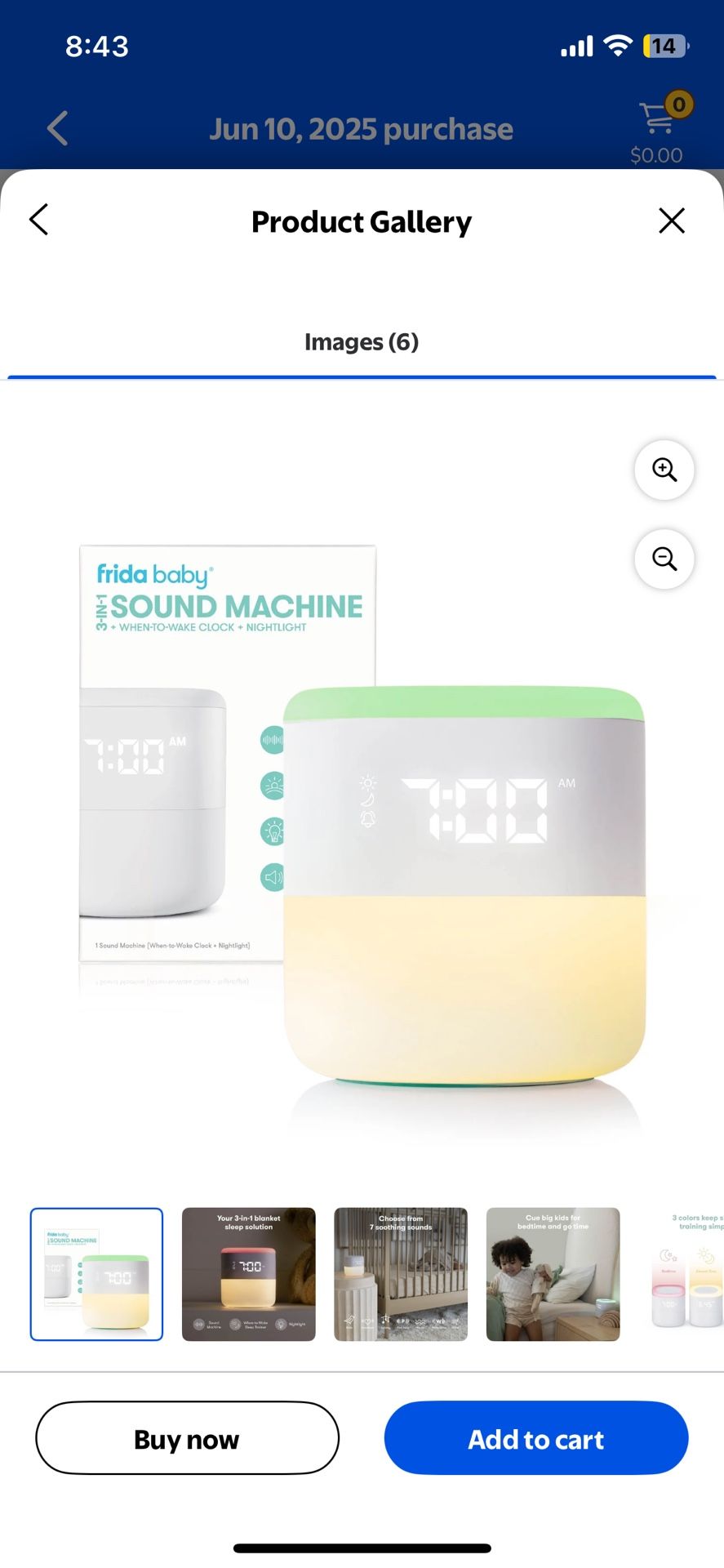 Frida Baby 3-in-1 Bluetooth White Noise Sound Machine, Gentle Sunrise Sleep Trainer Nightlight, and