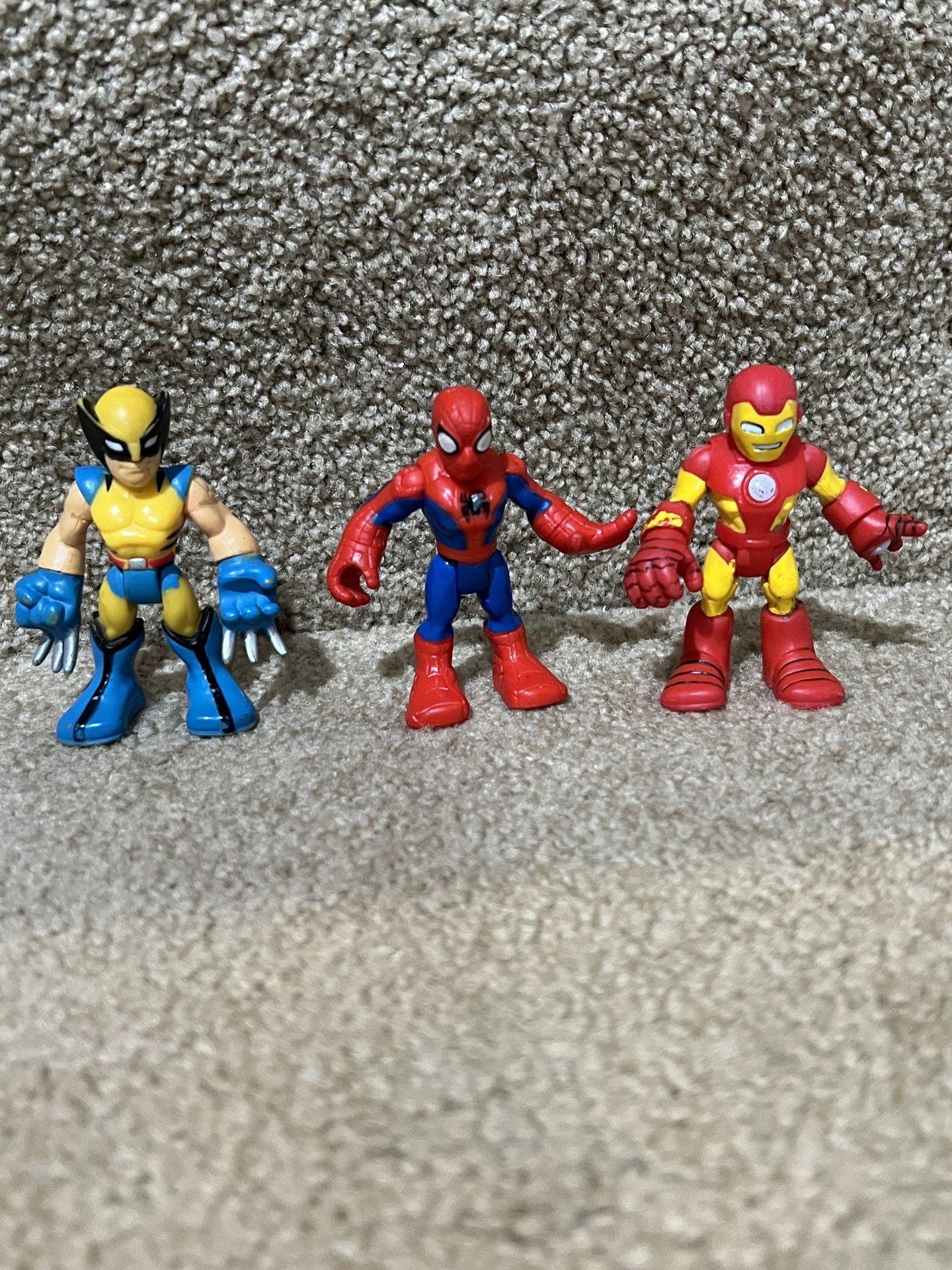 Imaginext Marvel Wolverine & Ironman & Spiderman 3” Figure lot of 3