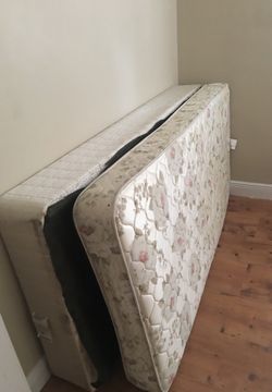 Twin bed with rails and a side table$40 for everything
