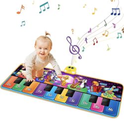 Kids Musical Piano Mats with 25 Music Sounds,Musical Toys Baby Floor Piano Keyboard Mat Carpet Animal Blanket Touch Playmat Early Education Toys for 1