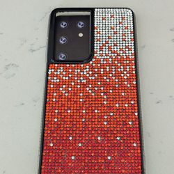 Samsung Galaxy S21 Ultra 6.8" Red Bling Case