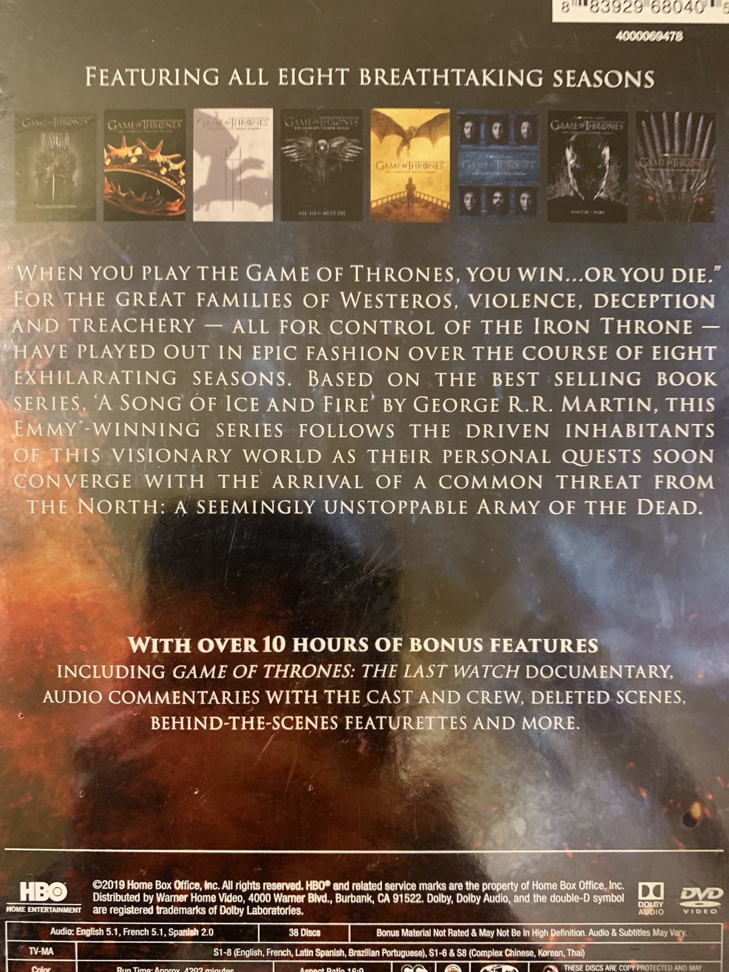Game of Thrones: The complete Series brand new still in package