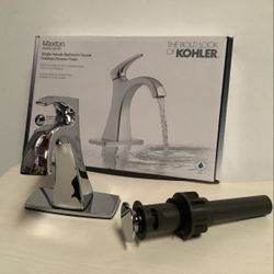 Kohler Bathroom Faucet. Chrome With Drain