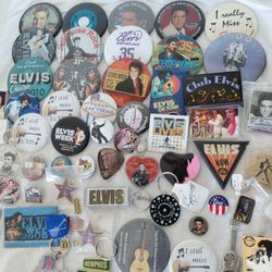 A Collection of Elvis Presley Pins & Badges