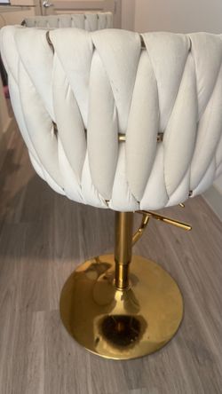 2 white/gold stools