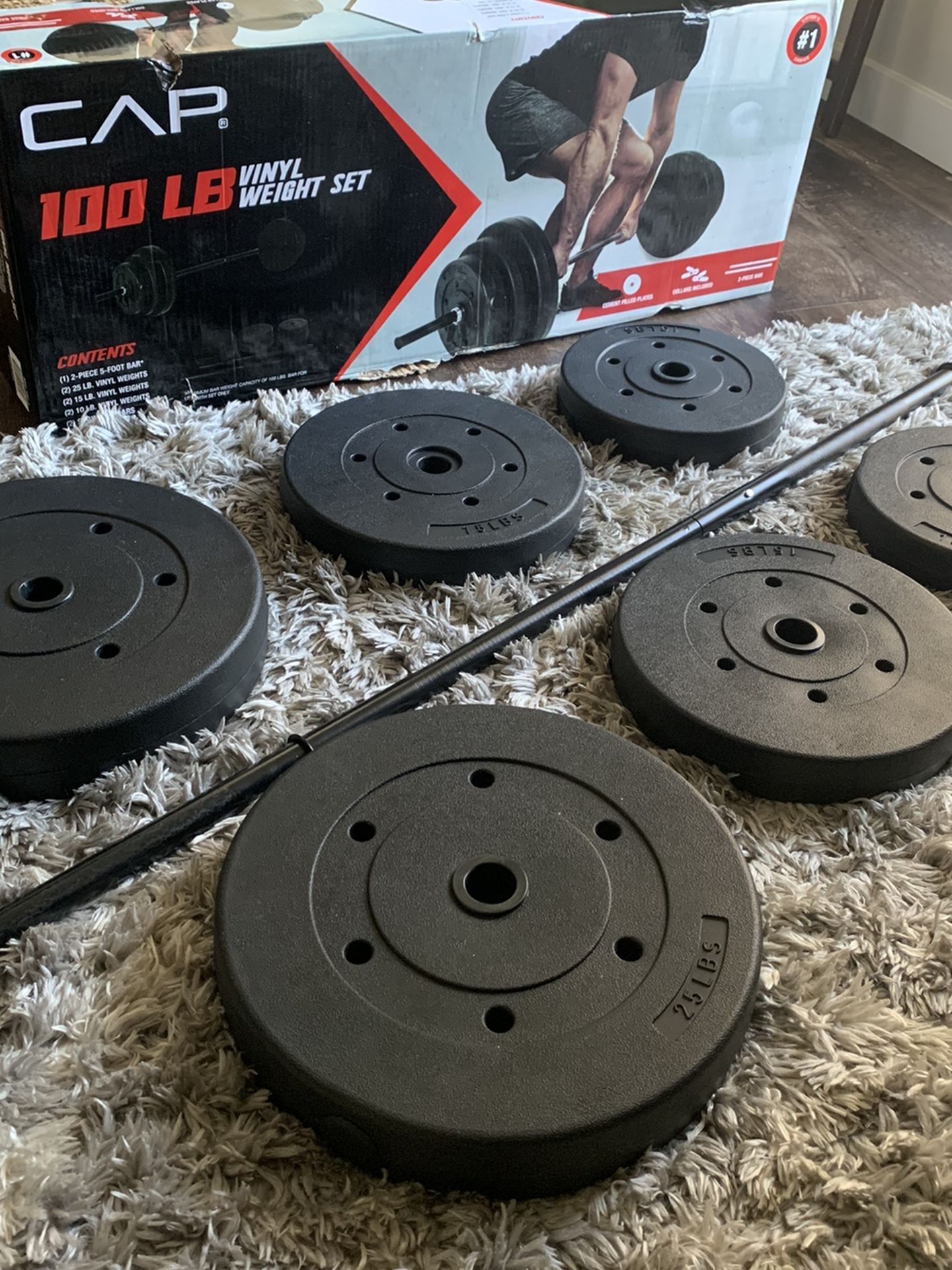 Cap 100 LB Vinyl Weight Set