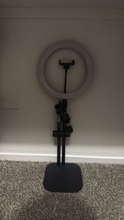 Desktop LED Ring Light with Phone Holder & Weighted Base