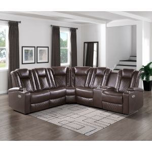 Brand new 3-Piece Power Reclining Sectional with Drop-Down Cup Holders, Reading Lights, Console, Storage Arms with Cup holders (101.5 x 113.5 x 42H)