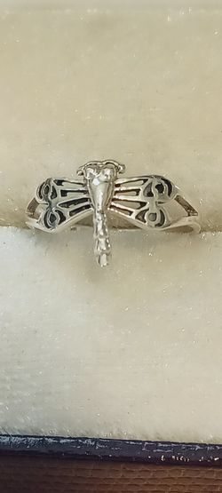 New Sterling Silver Dragonfly Ring Women's Size 7