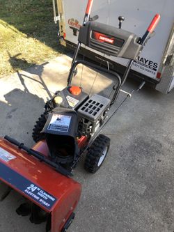 Craftsman 24 in electric start snow blower 4 speed forward 2 speed reverse. Barely used