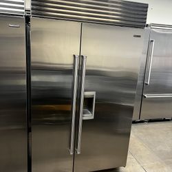 Sub Zero 48”Wide Built In Stainless Steel Side By Side Refrigerator 