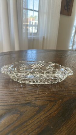 Vintage Anchor Hocking Clear Glass Relish Dish
