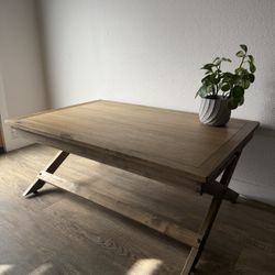 FREE-THINKING coffee table - two drink shelves - farmhouse - bohemian- delivery available