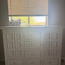Farmhouse distressed dresser / storage cabinet