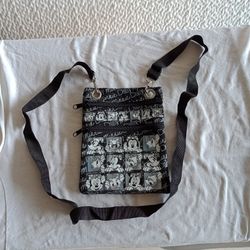 Disney Minnie Mouse Daisy Duck Black Canvas Crossbody