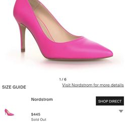 NEW $445 M L'agence Eloise Leather Pumps In Neon Pink