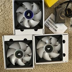 Corsair 120 RGB 120mm Dual Light Loop LED Case Fan 3 Pack Black Computer Fans Cooling CPU Lights Pc Parts 