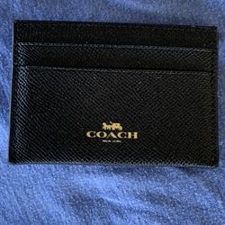 Coach crossgrain leather flat card case