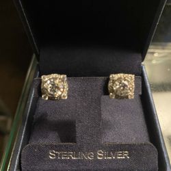 Sterling Silver Earrings With Genuine Cz 