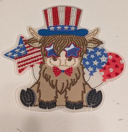 4th of July Diamond art cow