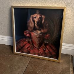Beautiful Wall Art Dog In Dress Framed