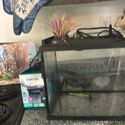 Fish tank with all the needed supplies