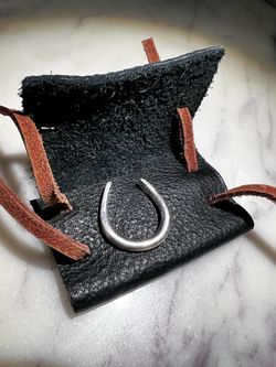 Silver Septum Ring with Leather Pouch
