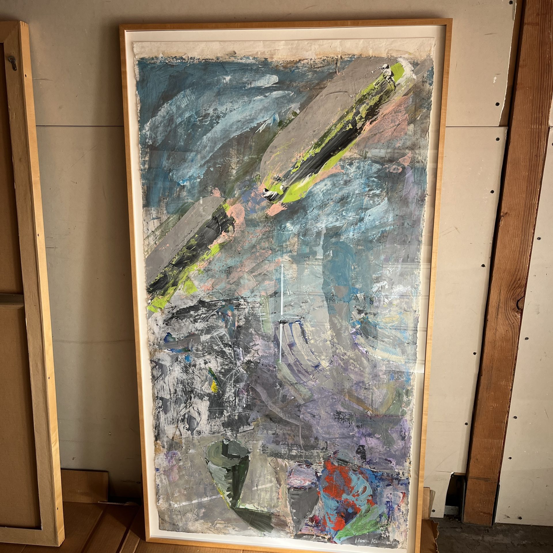 Hoon Kwak (b.1941) Untitled 1987 Mixed Media On Laminated Rice Paper 58x32