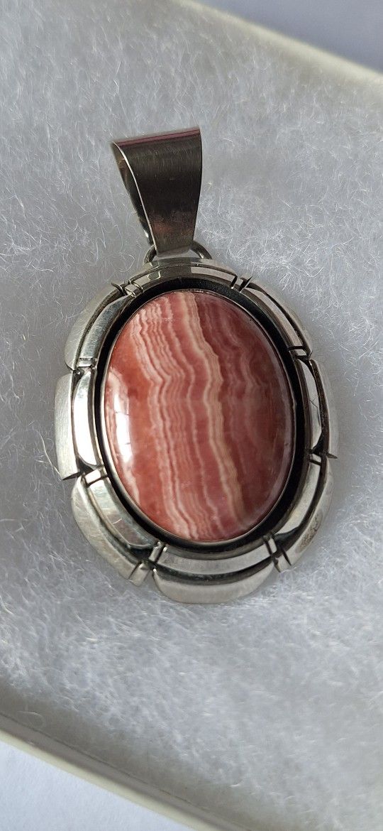 Pendant-Large Oval Pendant-Vintage Silver