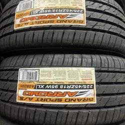 225/45/18 ARROYO 4 NEW TIRES INSTALLED AND BALANCED 