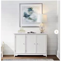 3 door white accent storage