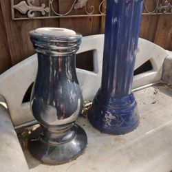 Ceramic Royal Blue Garden Stands $80 Both