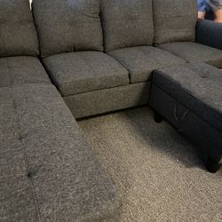 SPECIAL FOR OFFERUP FRIENDS! Follow Me A Must. New Sealed Charcoal Grey Sectional. Must sell 10 Just Came In $399. Add $100  For Delivery