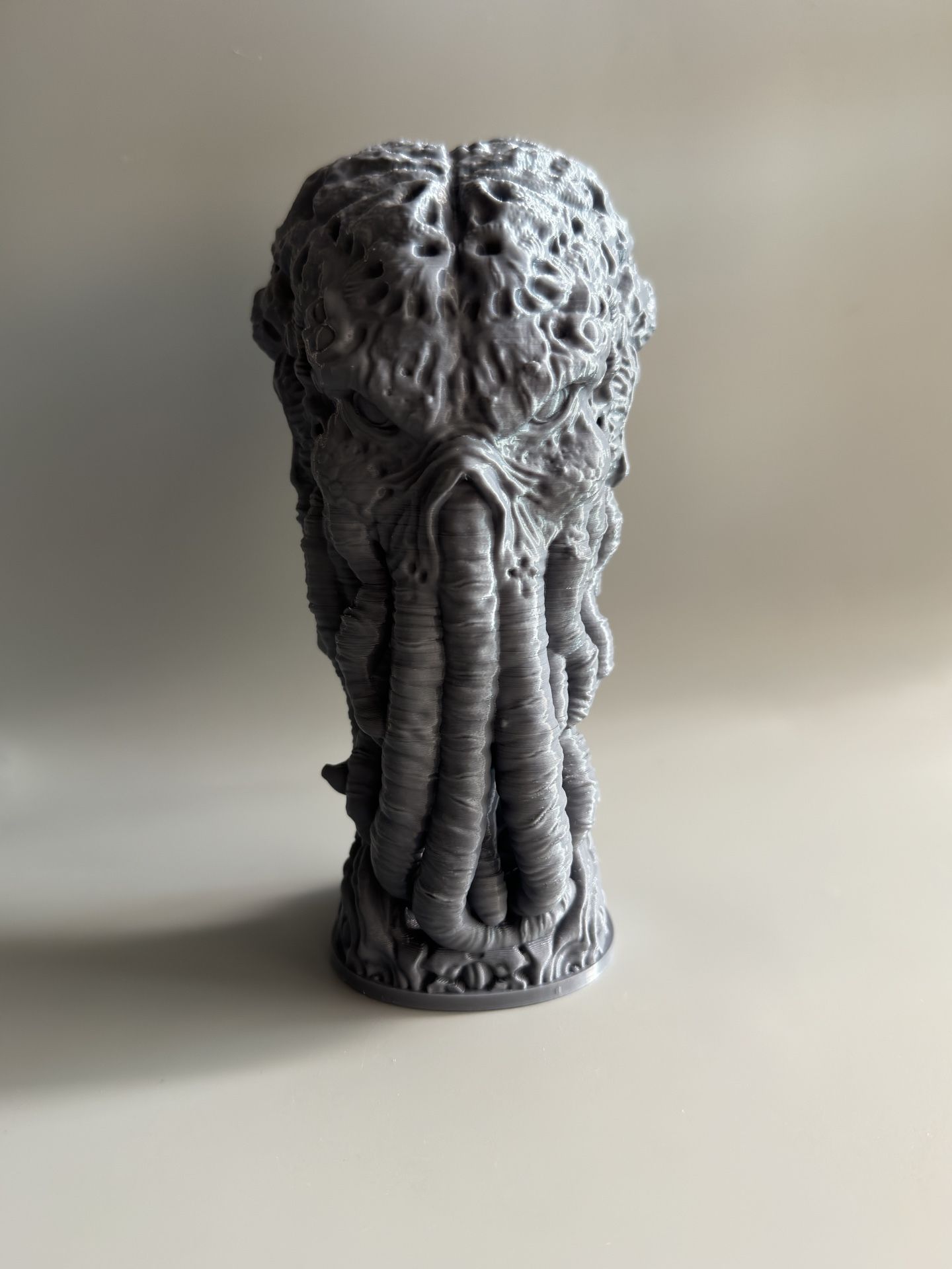 Lovecraft Call of Cthulhu Head Bust 3D Printed Statue 6.5” Gray Figure