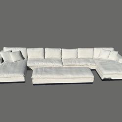 2 Custom White Cloud-Style Sectionals + Ottomans, MUST GO BY FEB 2, OBO