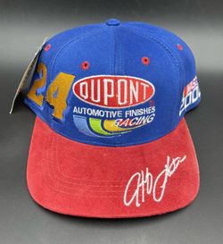 Jeff Gordon #24 Dupont Racing Suede Leather Bill Adjustable Race Hat Cap NASCAR