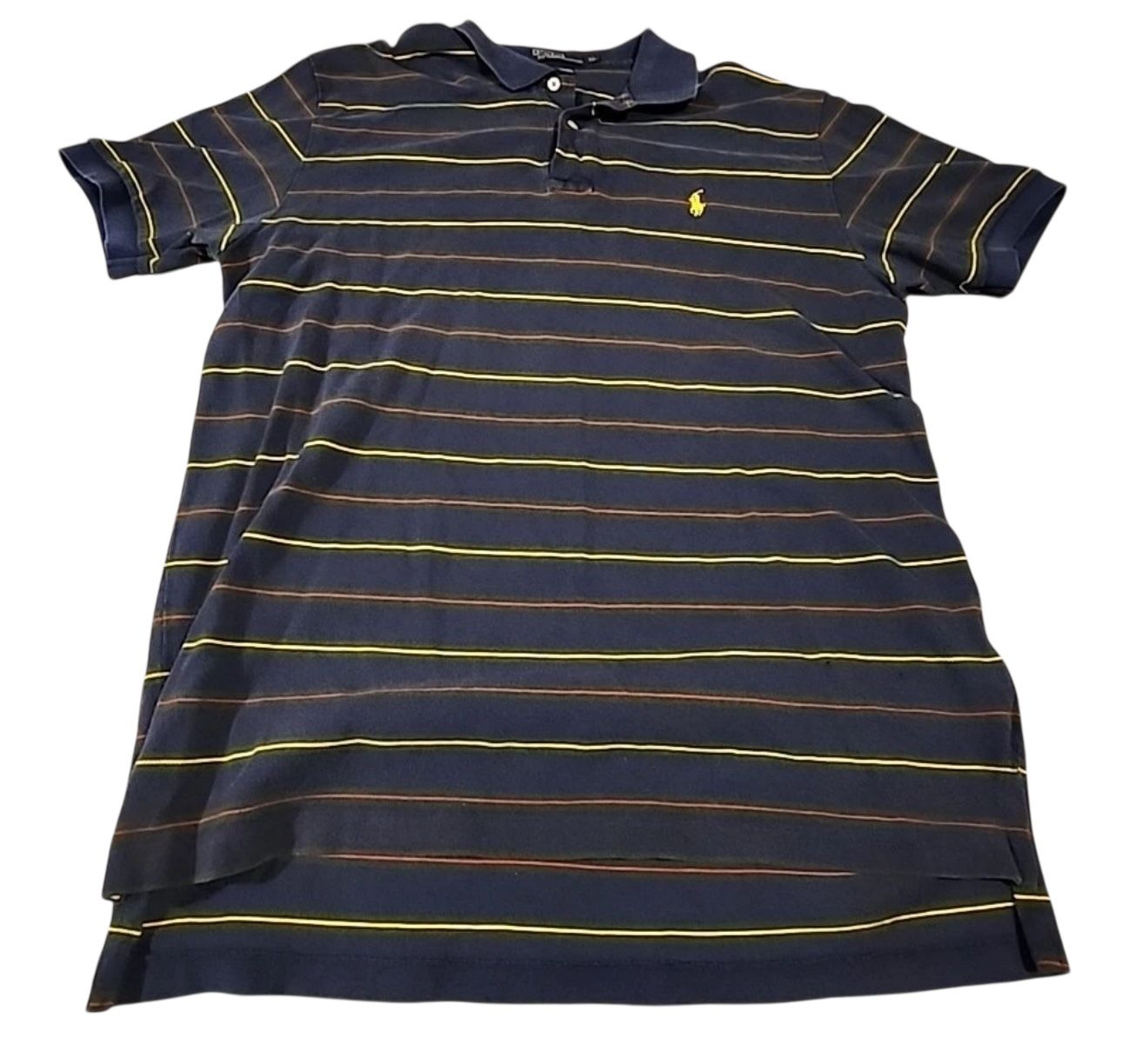 Polo by Ralph Lauren Short Sleeve Shirt Mens 2XL Blue Red Yellow Green Striped 