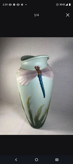 Franz Porcelain Dragonfly Vase