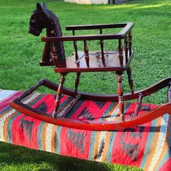 Custom SOLID WOOD ROCKING HORSE  DECO