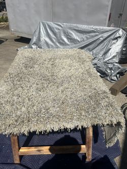 4x6 Rug Light Blue And Bits Of Gold In It